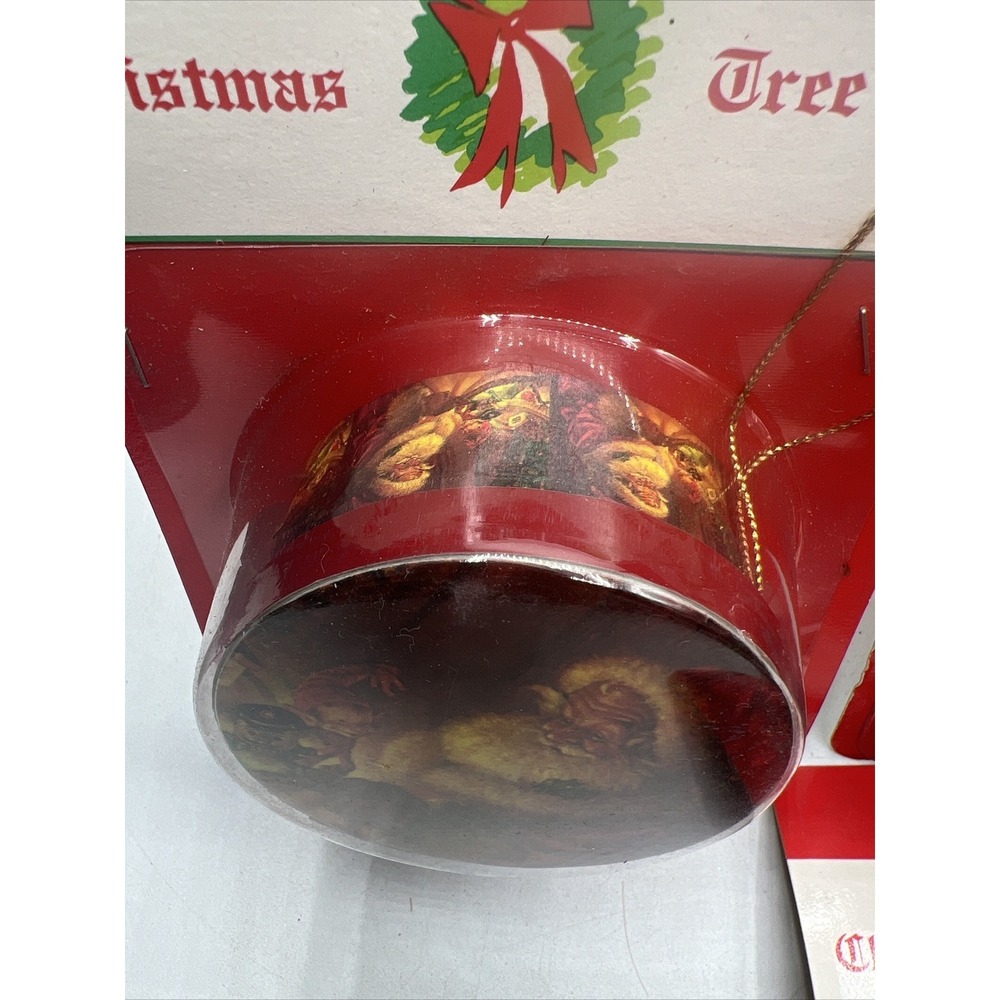 Vintage Victorian Box Container Christmas Ornament Lot Of 4 Santa Tree Trim NIP - Picture 3 of 9